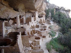 Panorama of Mesa Verde’s premiere cliff dwelling, Cliff Palace